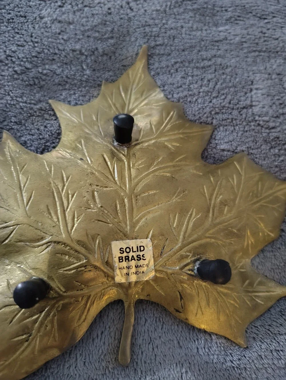 Brass Maple Leaf Decorative Tray 6 By 7 Inch